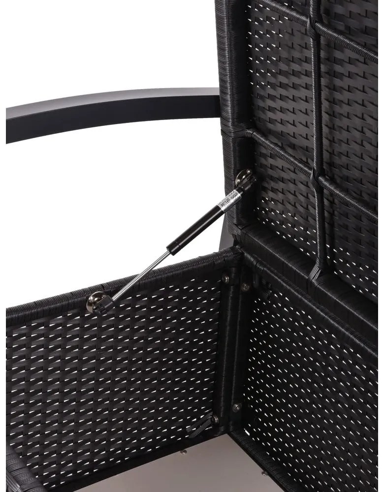 Čierna záhradná lavica z umelého ratanu Ferrara – Garden Pleasure