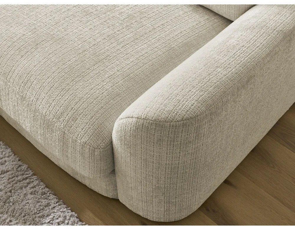 Béžová ženilková rohová pohovka (ľavý roh/s leňoškou) Leonore – Bobochic Paris