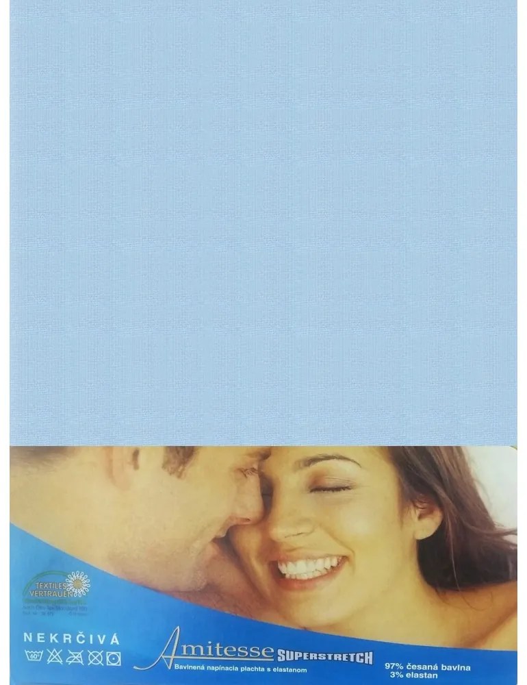 Plachta posteľná svetlomodrá superstretch, Plachta 180x200