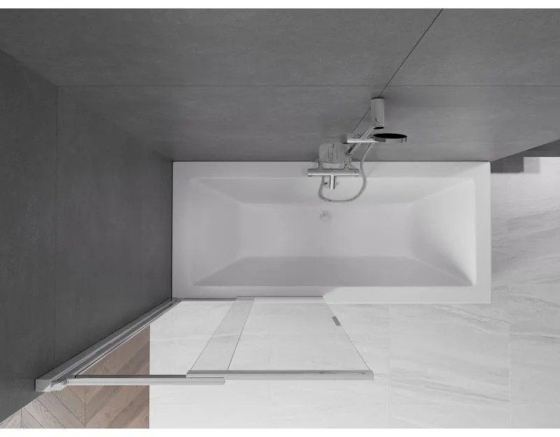 Mexen Fox, 2-krídlová vaňová zástena 85x150 cm, 5mm číre sklo, chrómový profil, 891-085-002-01-00