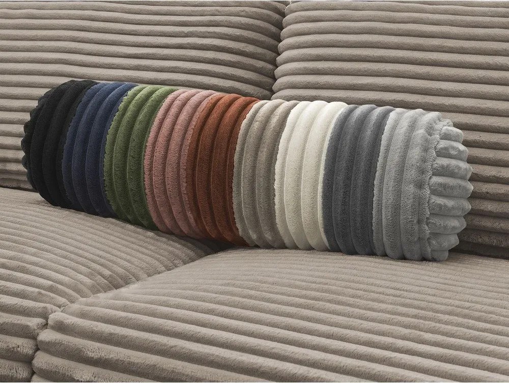 Taupe menčestrová pohovka na každodenné spanie/rozkladacia 220 cm Hugo – Bobochic Paris