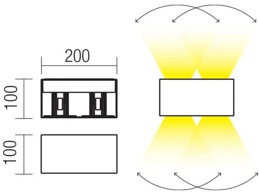 Redo 90300 - LED Vonkajšie nástenné svietidlo VARY 4xLED/5W/230V 3000K IP54 biela
