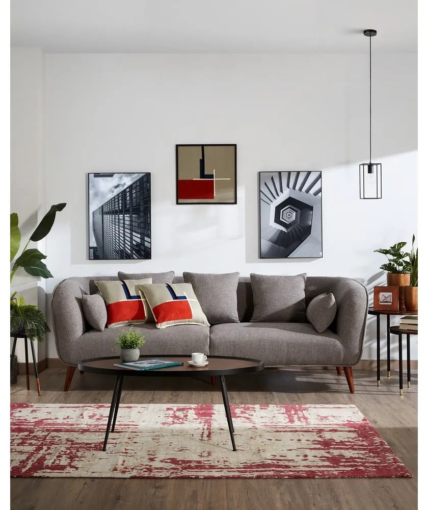 Čierny konferenčný stolík s doskou v orechovom dekore Kave Home Kamelia