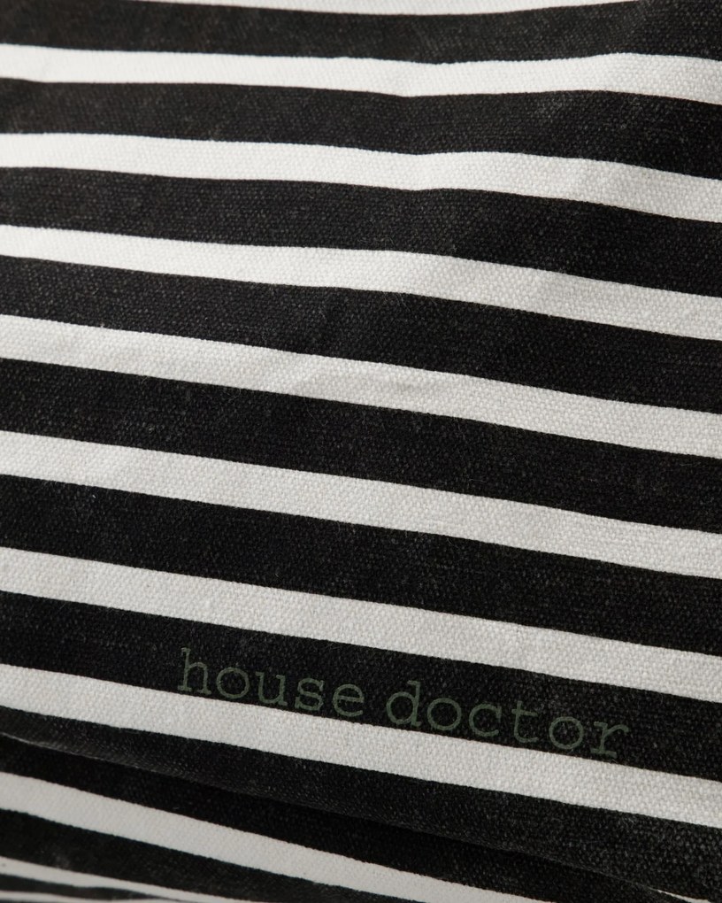 House Doctor Úložný textilný box Canva Black/Off-white