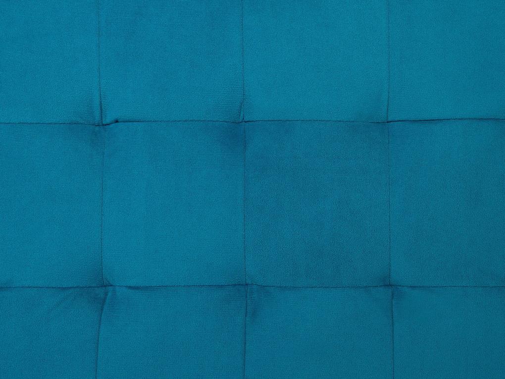 Zamatová taburetka s úložným priestorom morská modrá MICHIGAN Beliani