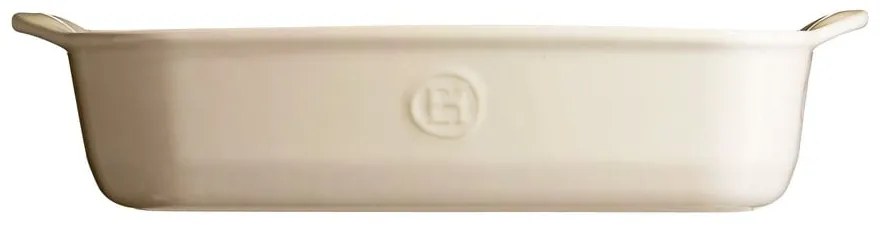 Krémová keramická obdĺžniková zapekacia misa Emile Henry Ultime, 30 × 19 cm