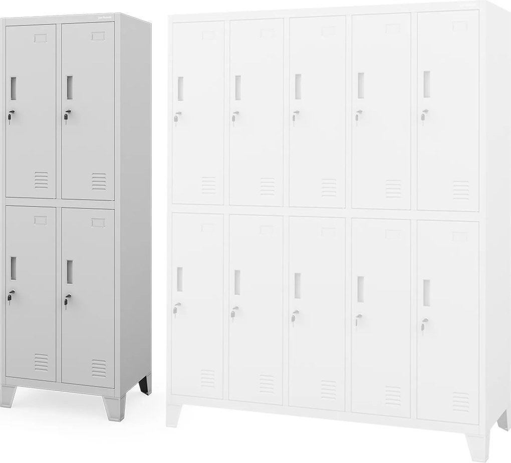 Šatníková skrinka s 1 dverami sivá, 559x1720x450 mm: BARTEK 2 Plus