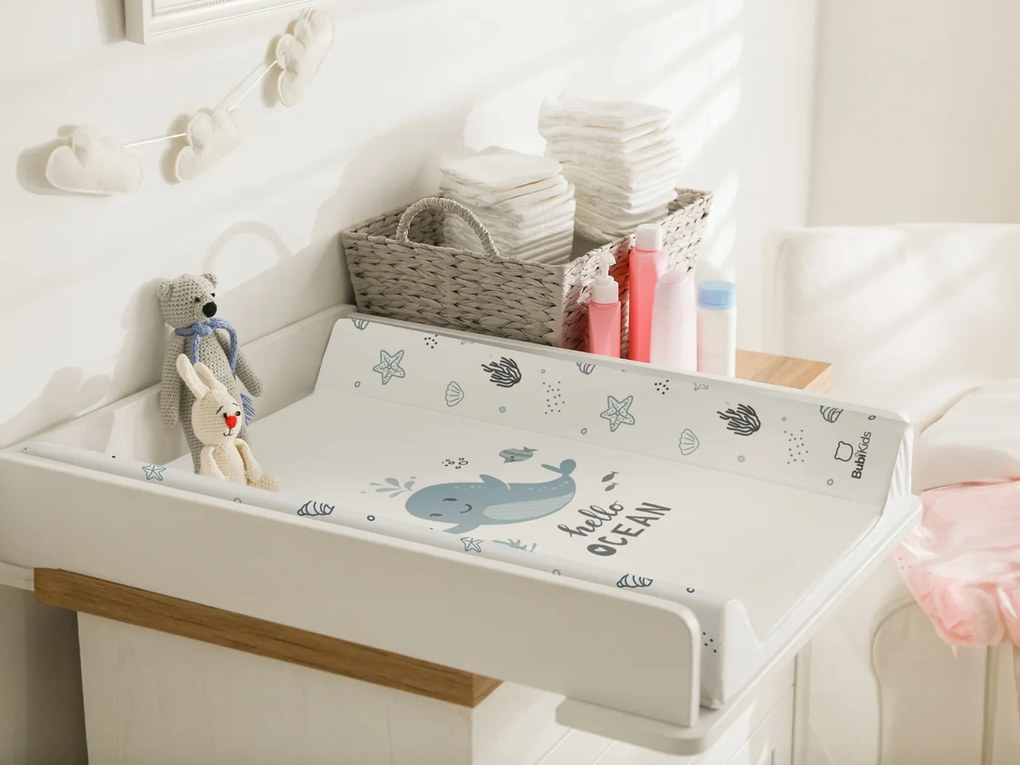 Tvrdá prebaľovacia podložka 70x47 Bubu Hello Ocean