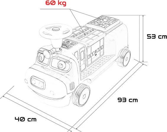 Elektrické autíčko rušeň červené
