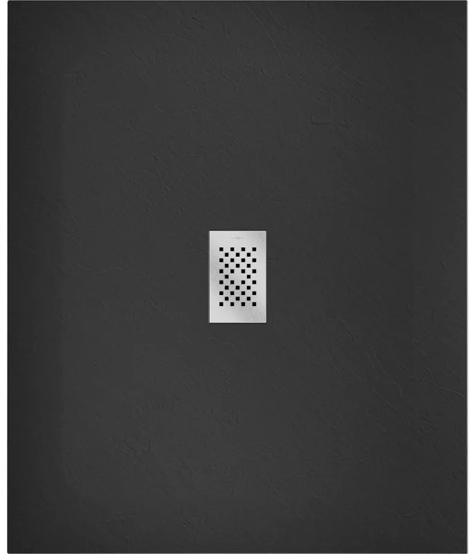 Mexen Hugo, obdĺžniková sprchová vanička SMC 140 x 100 cm, čierna, oceľová krytka, 42701014-X