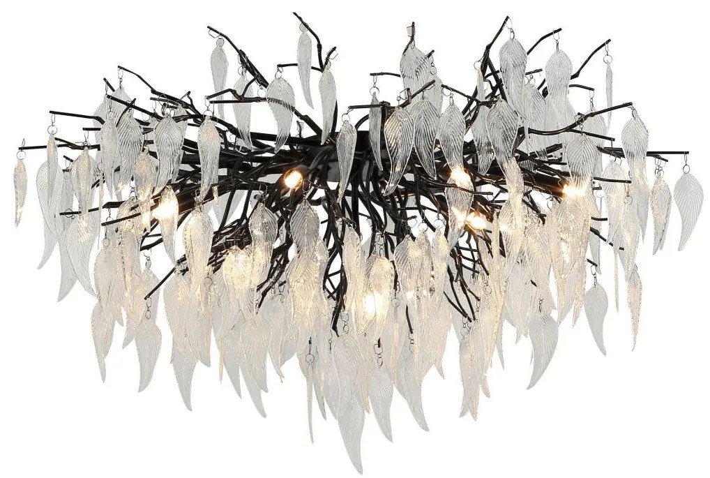 Krištáľový prisadený luster 12xG9/40W/230V čierna