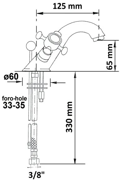 Sapho - Umývadlová batéria s výpustou ANTEA zlatá