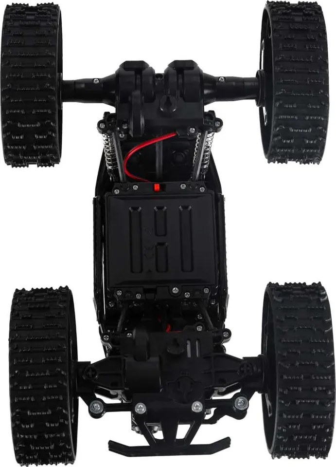 KIK Diaľkovo ovládané RC Horolezecké auto 4x4 Crawler 2v1 (pásy/kolesá) čierne 2,4 GHz
