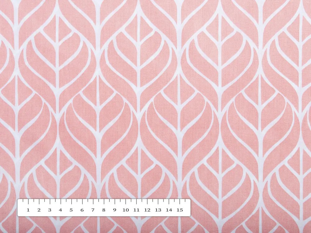 Biante Bavlnený štvorcový obrus Sandra SA-211 Listy na staroružovom 90x90 cm