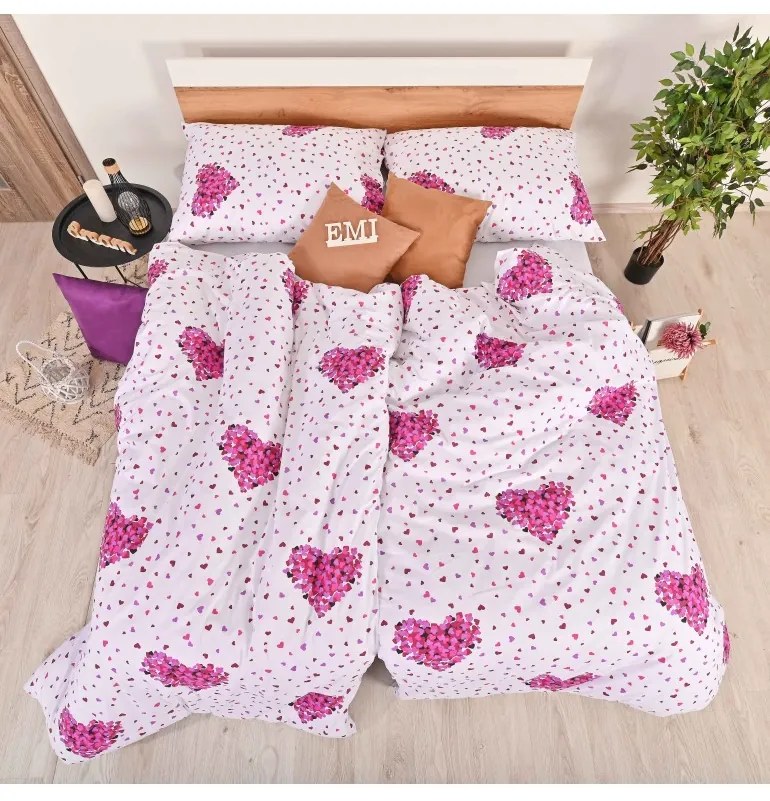 Obliečky Romance fialové EMI, Štandardný set jednolôžko obsahuje 1x 140x200 + 1x 70x90