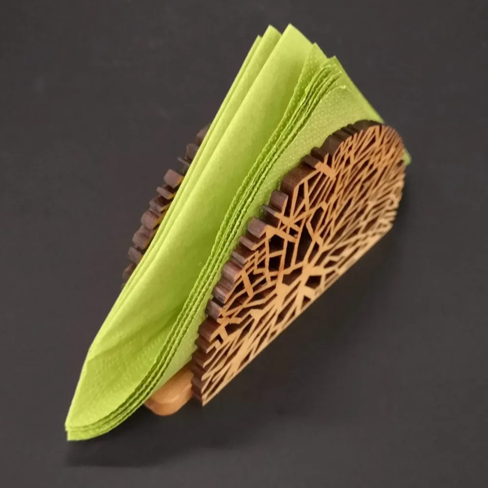 AMADEA Drevený stojanček na obrúsky s motívom vetvičiek, masívne drevo, 12,5x6,5x3,5 cm