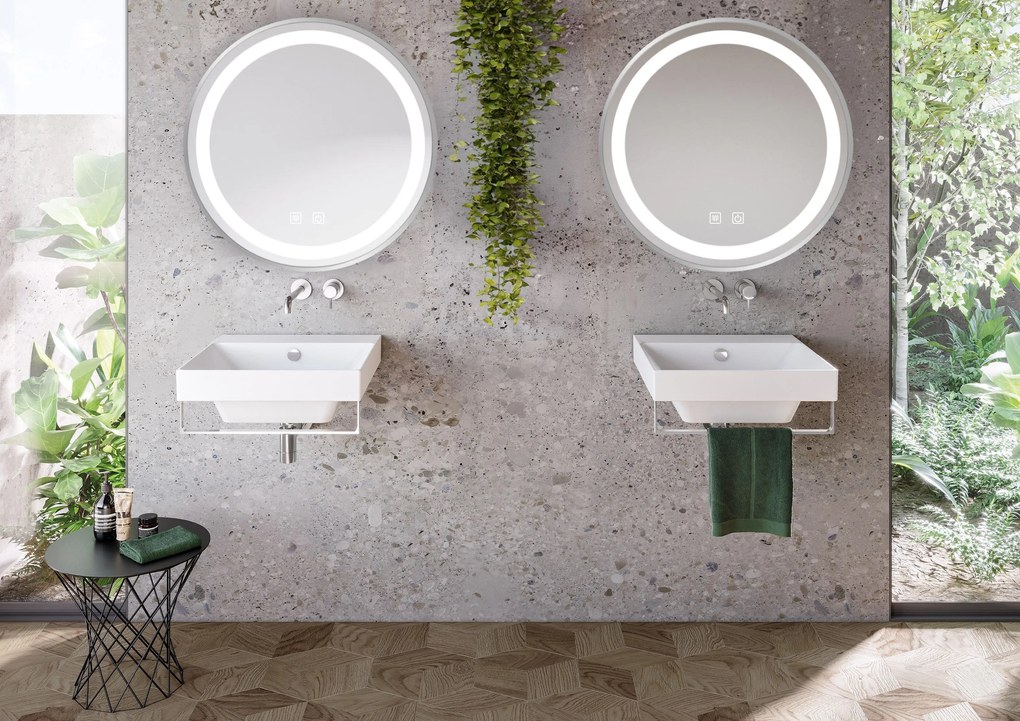 Tutumi Tutumi, LED zrkadlo 60cm MMJ BRUSH SS, brúsená oceľ, HOM-06505