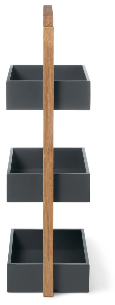 Stojací regál s 3 úložnými boxmi, antracitový