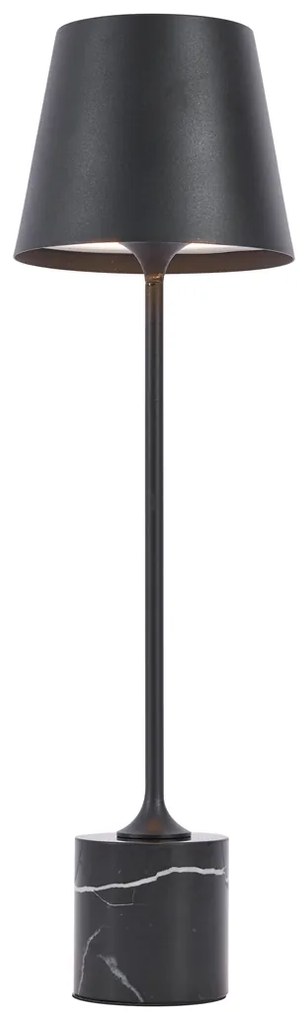 Moderná stolná lampa čierna 37 cm vrátane LED stmievateľná IP54 nabíjateľná - Topi