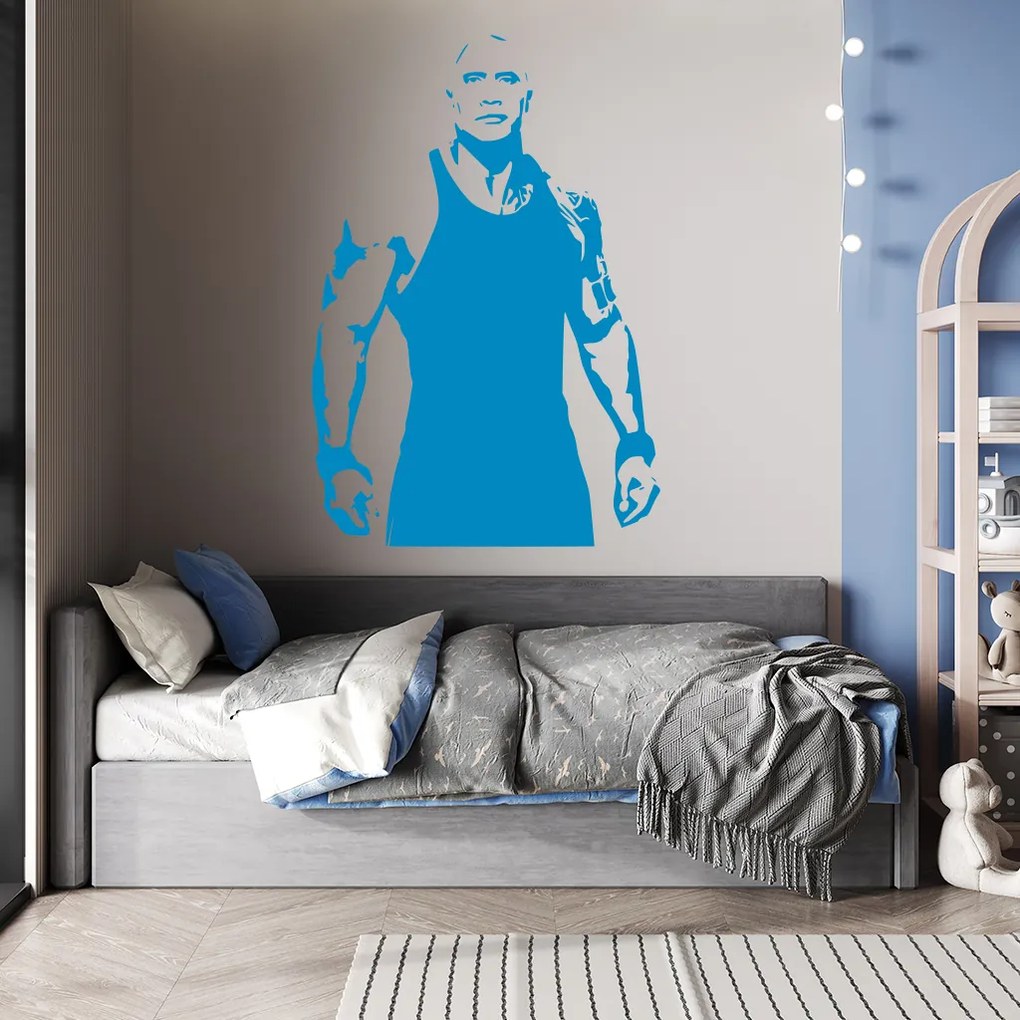 Veselá Stena Samolepka Dwayne Johnson The Rock Farba: zelená, Veľkosť: 100 x 69 cm