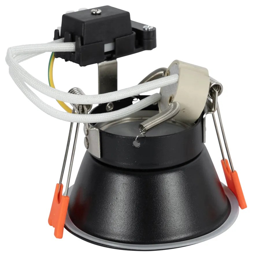 Sada 6 vstavaných bodových svetiel čiernych GU10 50 mm IP44 - Dept