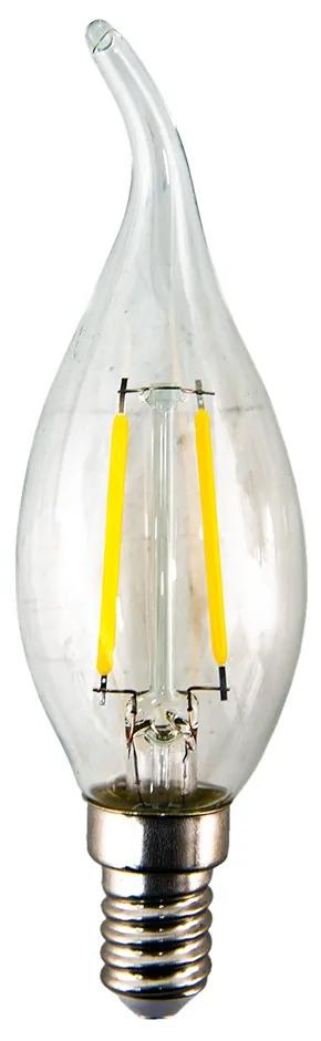 LED dizajnová žiarovka v tvare sviečky transparentná - 3 cm E14/2W