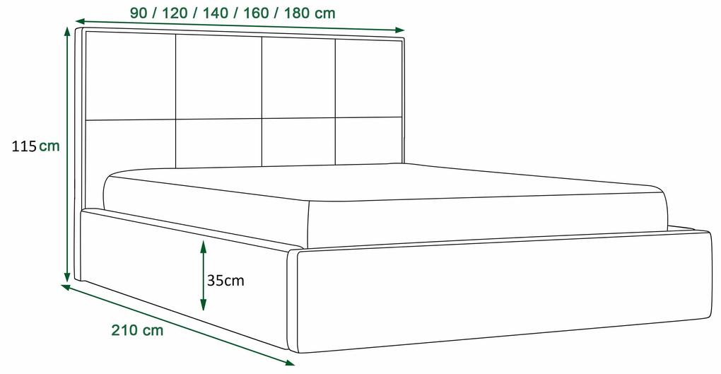 Manželská posteľ 160 cm Gino (hnedá) (s roštom a úložným priestorom). Vlastná spoľahlivá doprava až k Vám domov. 1046933