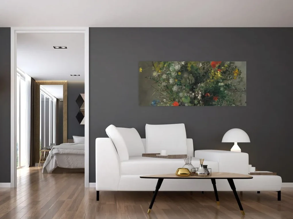 Obraz - Auguste Renoir,  Flowers in a Vase, reprodukcia (120x50 cm)