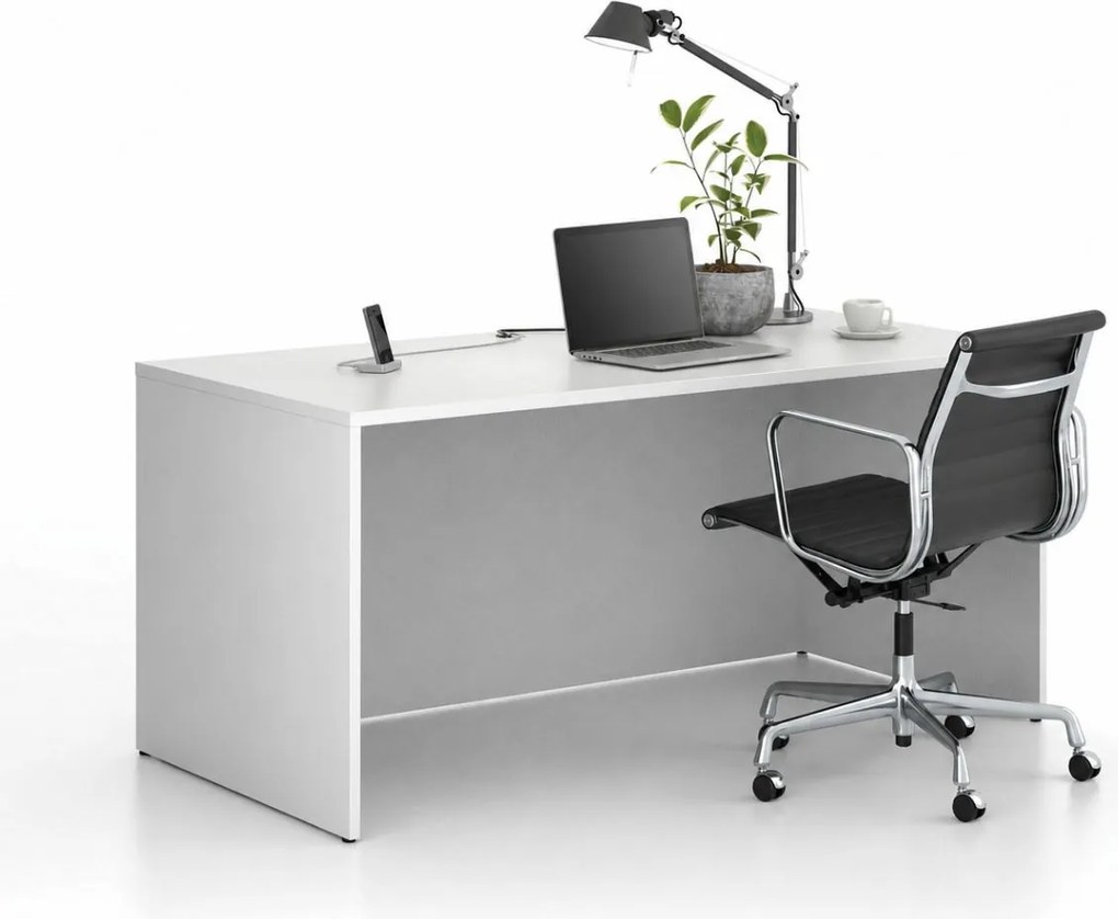 Kancelársky písací stôl FRAME, 160x80 cm, biela
