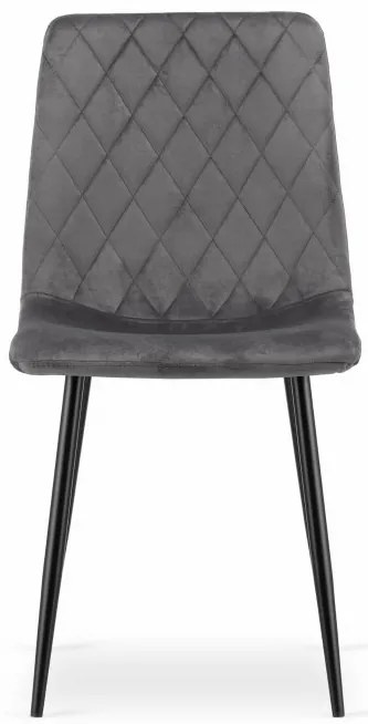 Jedálenská stolička TURIN zamat sivá (čierne nohy)