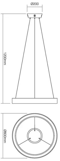Redo 01-672 - LED Luster na lanku LOOP LED/48W/230V pr. 60 cm biela