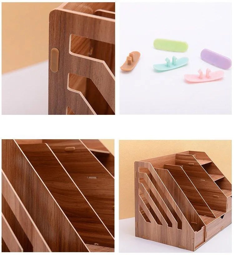 Prémiový kombinovaný DIY stojan so 8 priečinkami a 2 zásuvkami tmavé drevo Tmavé drevo