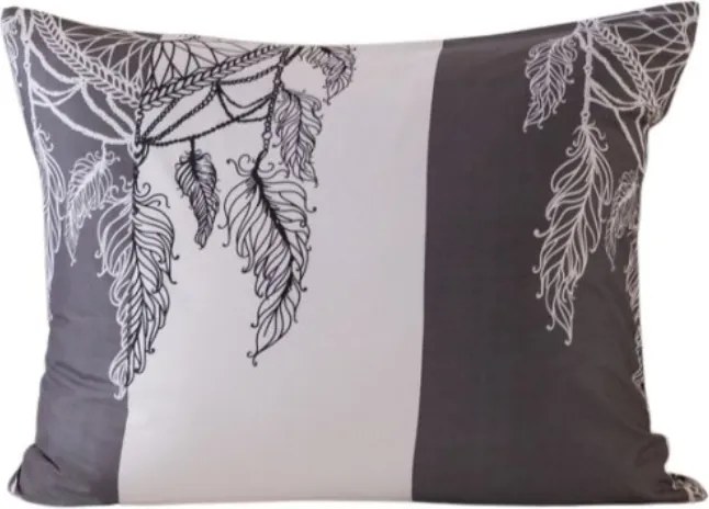 Flanelová obliečka na vankúš TIRSO 50x70 cm, sivo-biela