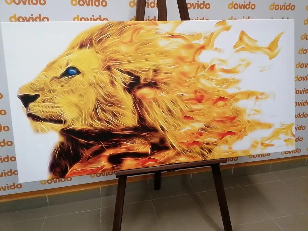 Obraz ohnivý lev - 120x60