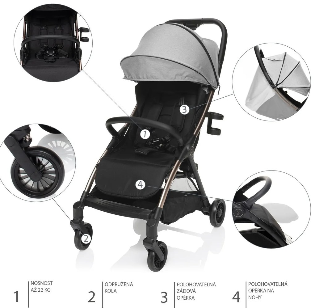 Kočík ZOPA Quiq - Blacky Grey