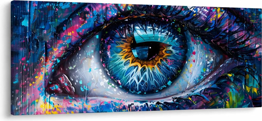Obraz - Maľba oka (120x50 cm)