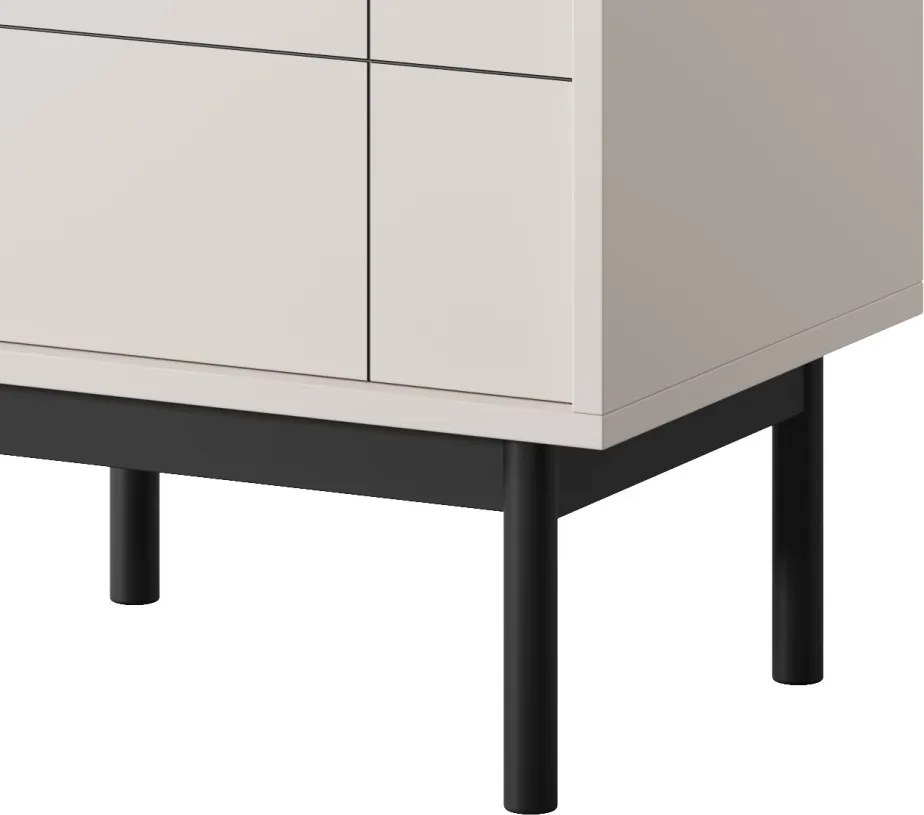 Nočný stolík / skrinka Japandi, béžový kašmír