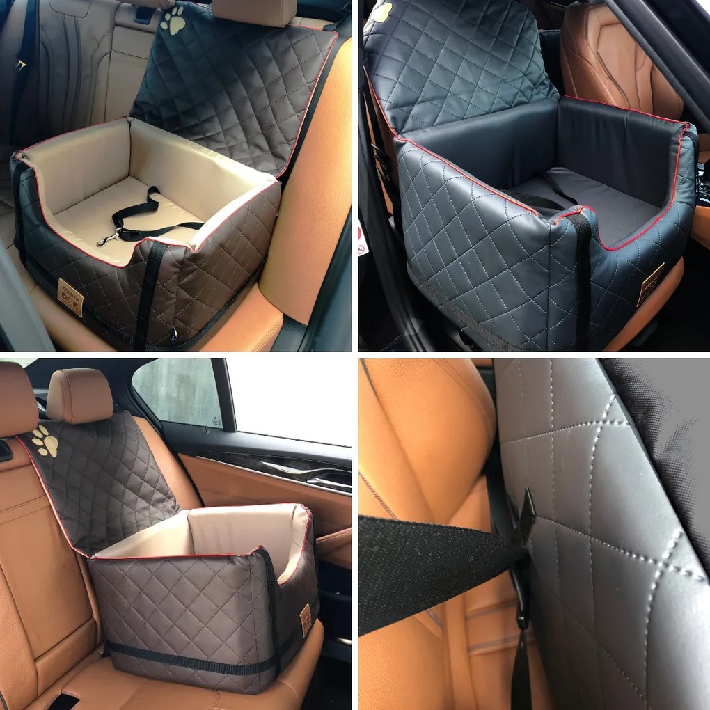 Golden Dog Autosedačka Lux Comfort pre psa M 33 x 52 x 44 cm – grafitová