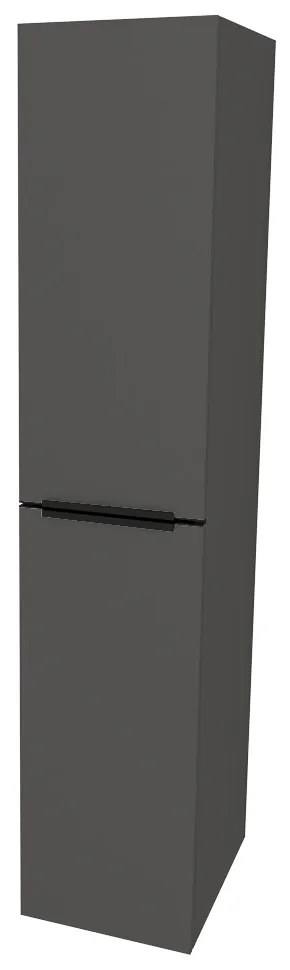 Mereo, Mereo Mailo, kúpeľňová skrinka vysoká 170 cm, čierne madlo, Multidecor, Šedá diamant, MER-CN594LPBSEDD