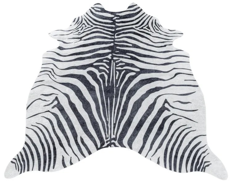 Ayyildiz, Kusový koberec Etosha 4111 black (tvar kožušiny), 150x200 tvar kožešiny, čiernobiela, chodba / predsieň