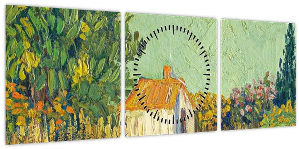 Obraz - Imitator of Vincent van Gogh, Landscape, reprodukcia (s hodinami) (90x30 cm)