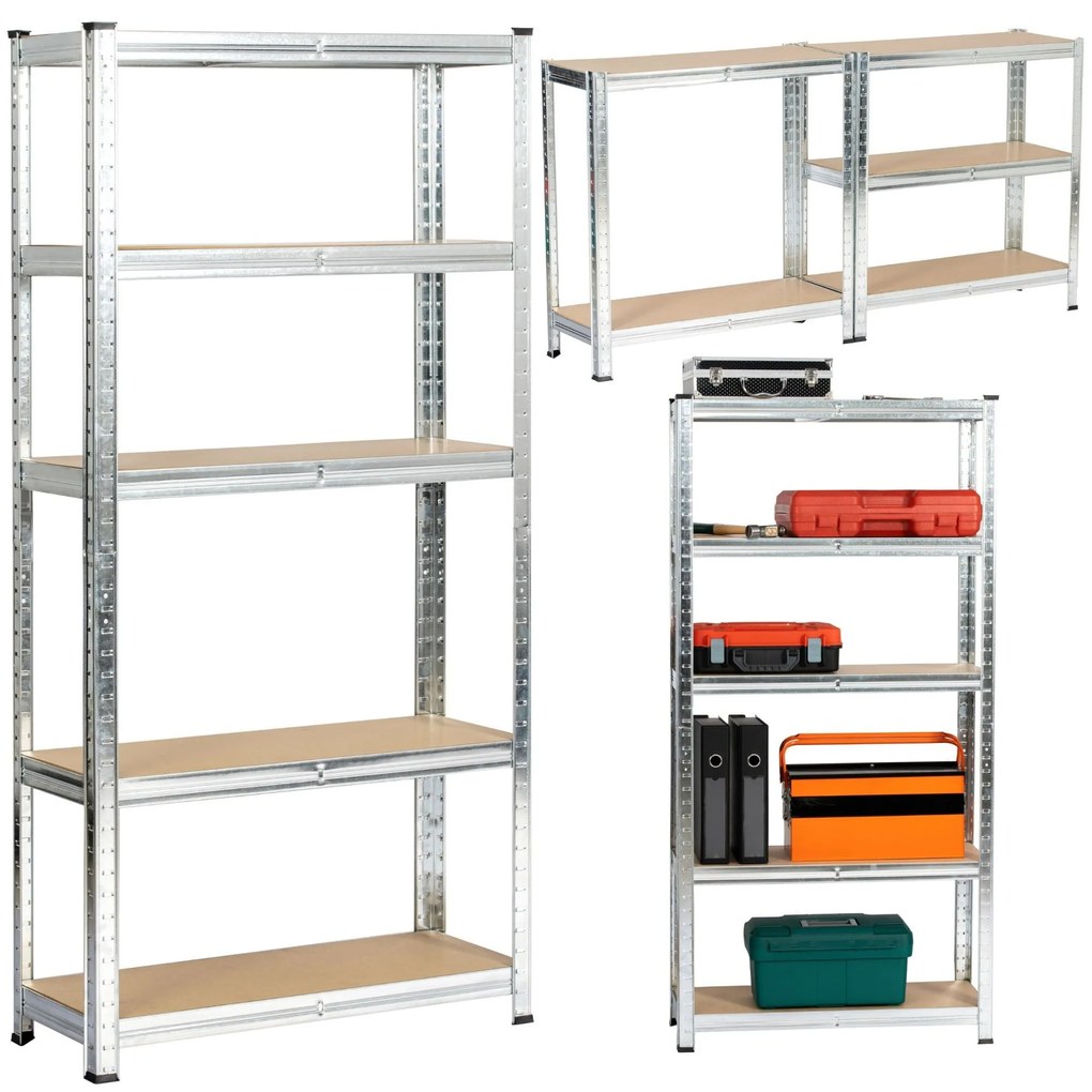 Kovový regál REGMET 70x30x154 cm stříbrný