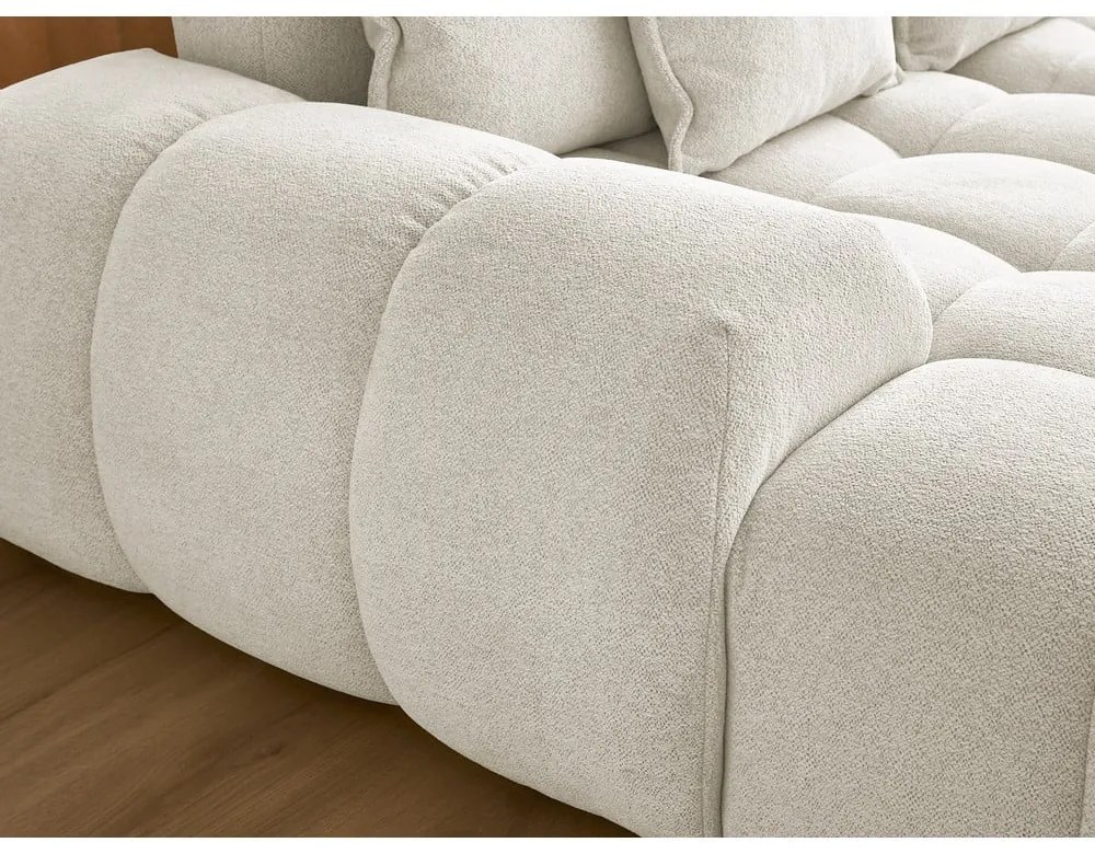 Biela ženilková rozkladacia/s úložným priestorom rohová pohovka (pravý roh/do tvaru "U") Everest – Bobochic Paris