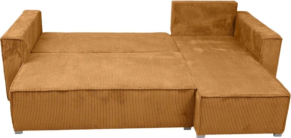 Horčicová rohová pohovka SMART COSARO, obojstranná + 2 vankúšiky ZDARMA