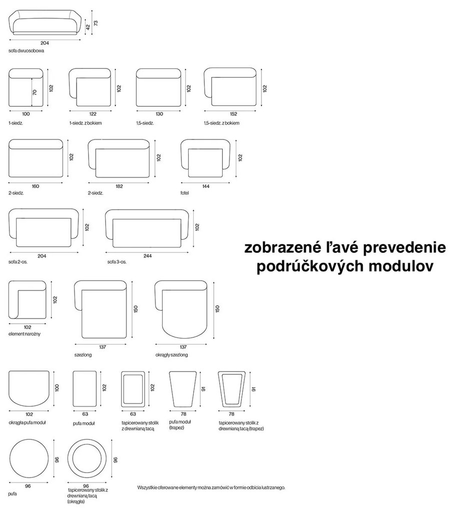 MOOD SELECTION Rave Line ľavá rohová sedačka