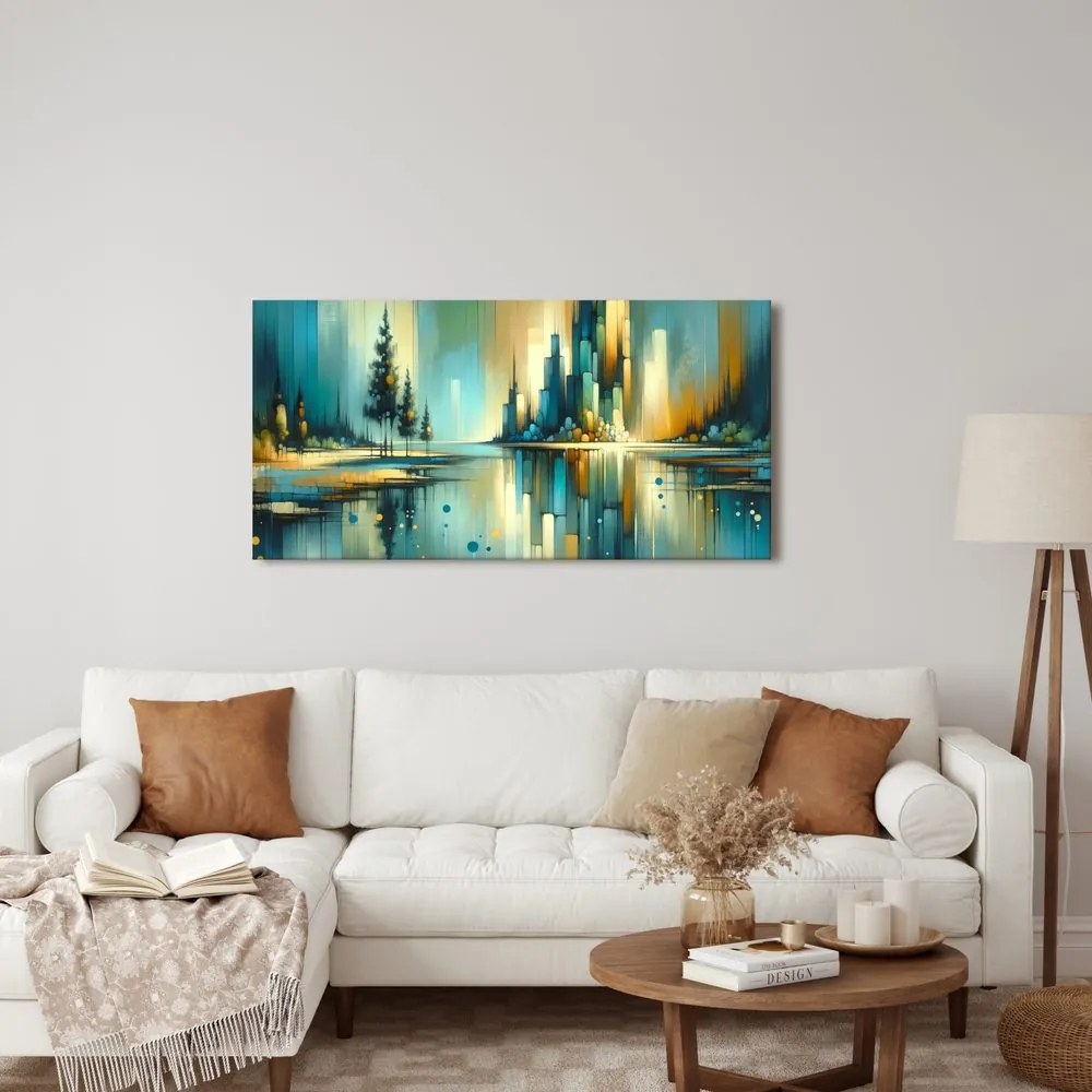 Obraz moderné panoráma s jazerom