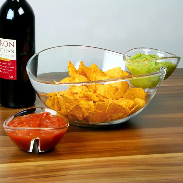 Bar@drinkstuff Chip And Dip nádoba s bočnými nadobami na dip