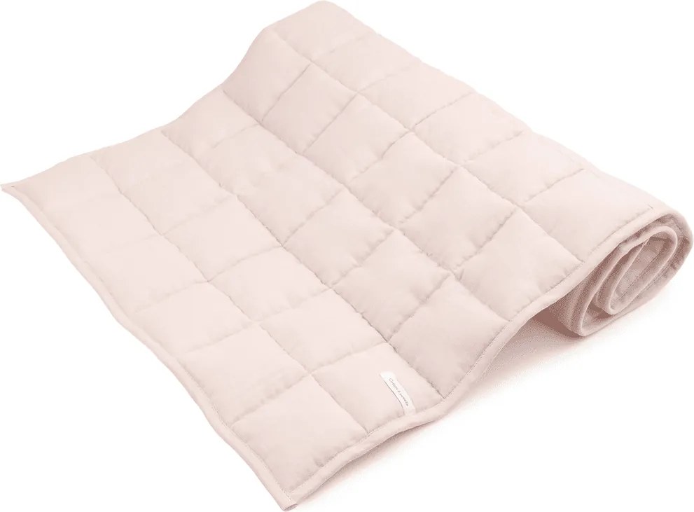 Ľanová prešívaná deka púdrovo ružová 60x120cm