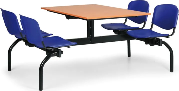 Euroseat Jedálenský set 1976 x 1228 mm - doska čerešňa, modrá sedadlá