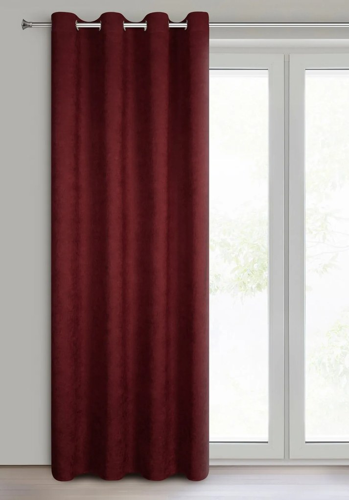 ZÁVES NA KRÚŽKOCH ADA 140X250 CM BORDOVÁ